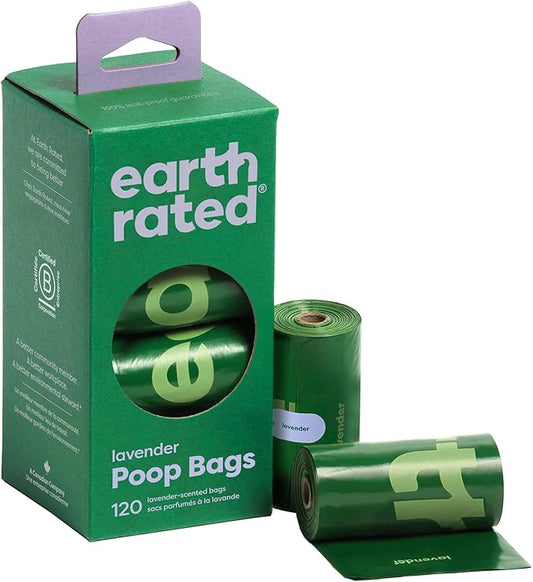 Earth Rated Poop Bags for Dogs, Guaranteed Leak Proof and Extra Thick Waste Bag Refill Rolls, Lavender Scented