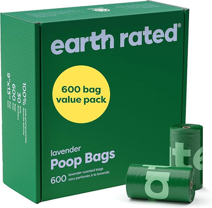 Earth Rated Poop Bags for Dogs, Guaranteed Leak Proof and Extra Thick Waste Bag Refill Rolls, Lavender Scented